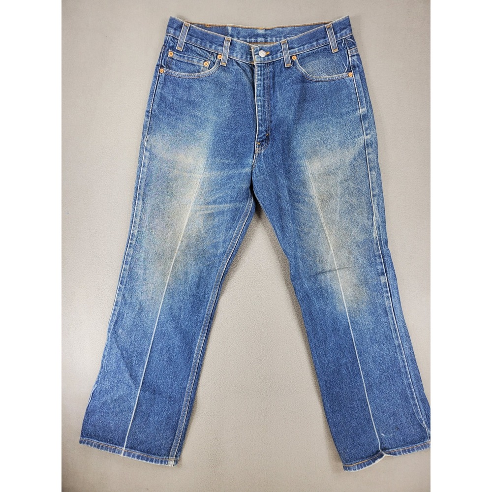 Levis 517 Boot Cut Jeans Mens 36 Blue Vintage Orange Tab USA 90s 517-0217